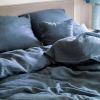 Leinenbettwäsche Stonewashed Louredo Blau 40 x 80 cm - 2