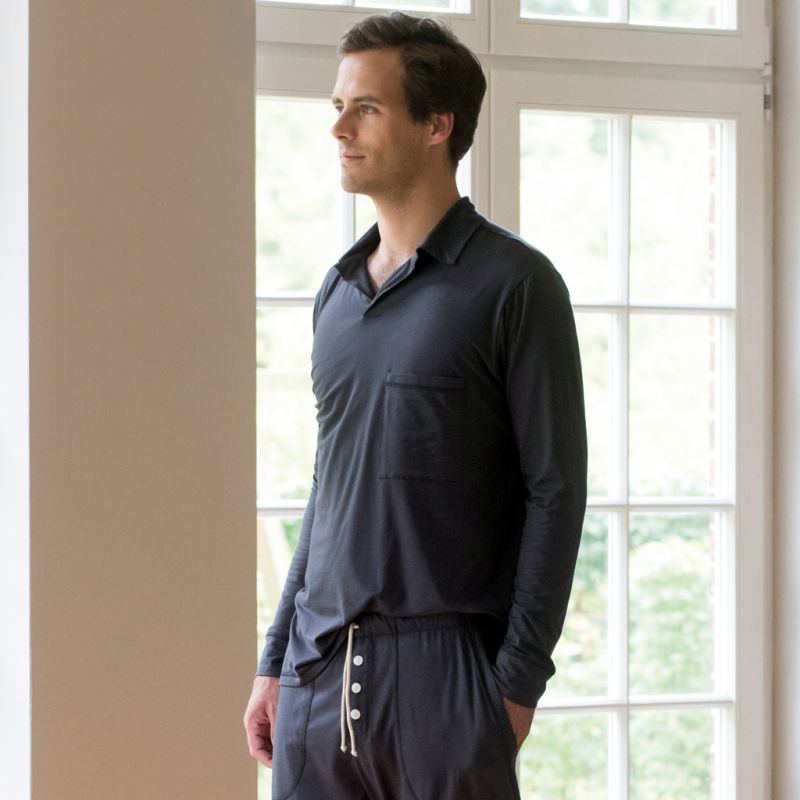 Sunday in Bed X Torquato Pyjamashirt Morris nearly Black XL