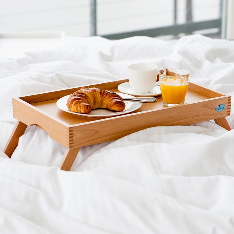 Betttablett Buche Klarlack