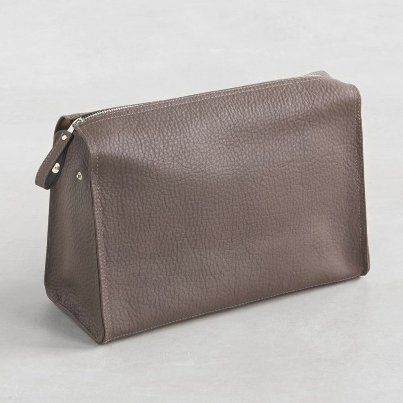 Hammann Kulturtasche Kalbsleder Taupe