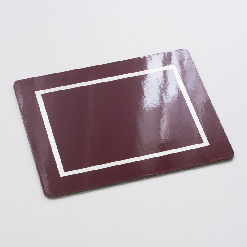 4 Tischsets 45 x 35 cm Bordeaux/Silver