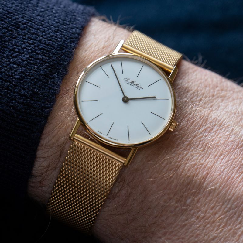 Ole Mathiesen Armbanduhr 1962 Classic 33 gold/weiß - 2