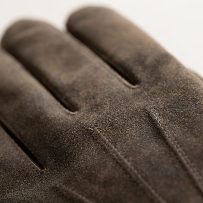 Ziegenlederhandschuhe mit Kaschmirfutter Walnuß - 4