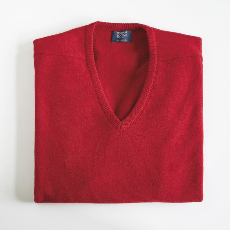 Lambswool-Pullover mit V-Ausschnitt Chianti Gr. 52