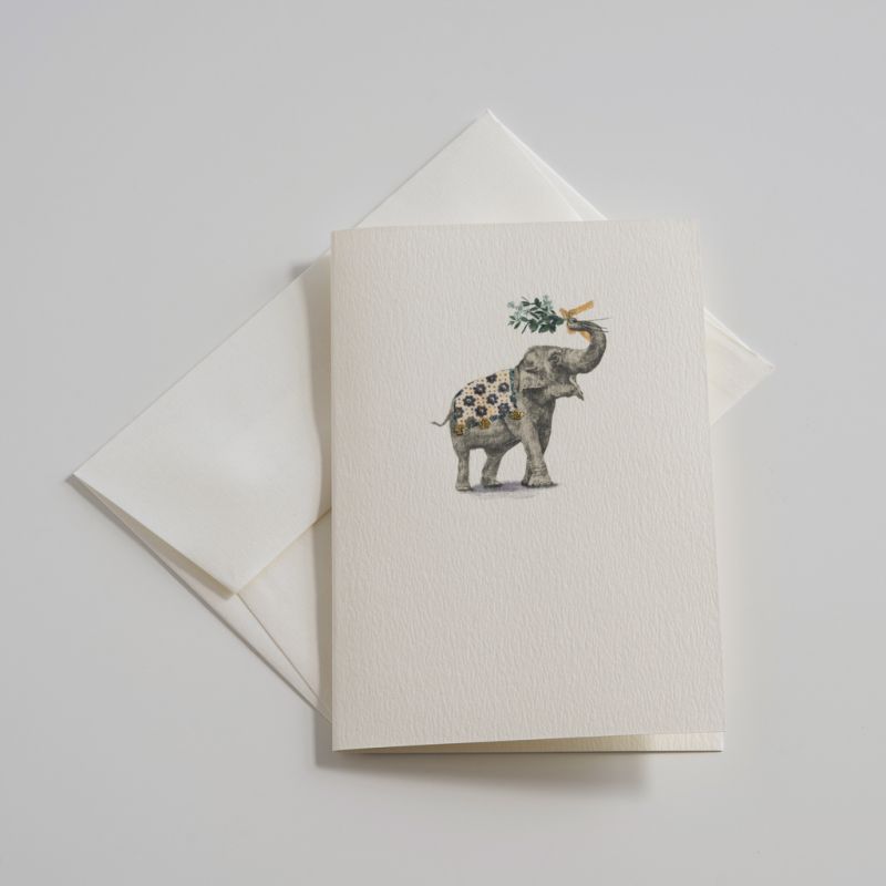 Bestickte Glückwunschkarten Elefant