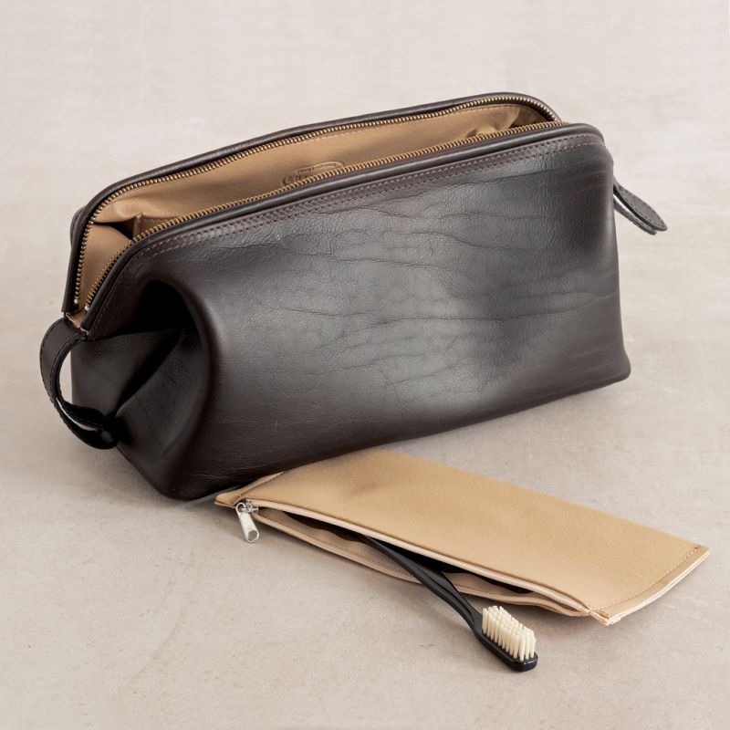 Hammann Riesen-Kulturtasche aus Stierleder Dunkelbraun - 4