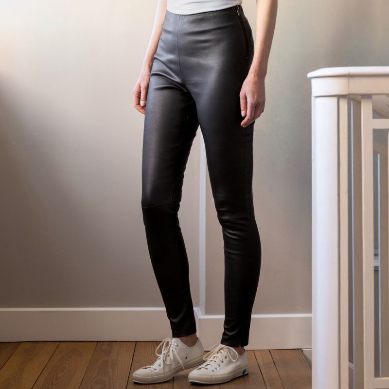Depeche Lederhose Stretchleder Blau Gr. 36